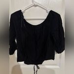 Ambiance Elegant Black Buttoned Top Photo 2