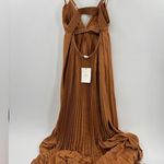 ALC Frank A.L.C Arianna Cutout Pleated Maxi Dress in Bronze Tone Photo 5