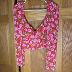 ZARA  womens floral plunge corset crop top size Medium NWOT Photo 0