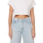 AGOLDE Aiden Solid White Organic Cotton Cropped Short Sleeve Crewneck Tee XS Photo 2