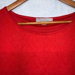 Marc Jacobs Red Eyelet Round Neck Short Sleeve Lined Pullover Top Blouse Large Photo 3