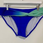 Women’s Ombré Twist Front Bikini Swim Bottoms Blue Size XL NWOT Photo 0