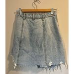 Free People Parker Wrap Distressed Denim Mini Skirt Blue Light Wash sz. 25 Photo 2