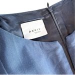 Akris Punto A Line Sleeveless Wool High Neck Ombre Colorblock Dress Blue Navy 8 Photo 10
