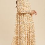 NWT Shop Stevie Long Sleeve Tiered Flowy Maxi Dress Yellow Size M Photo 4