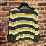 Very J Striped Long Tiered Bell Sleeve Pullover Sweater Women's Size Small Photo 0