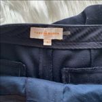 Tory Burch  Navy Wool Pants with Leather Trim Photo 3