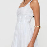 Princess Polly  Lorinda Mini Dress White Cotton Fit Flare Size US 6 Bridal Party Photo 0