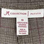 JM Collection Petite Plaid Straight Leg Dress Pants Trousers Brown Maroon 10P Photo 6