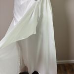 DB STUDIO Ruched Charmeuse Sheath Dress with Brooch Faux Wrap Skirt White Size 2 Photo 9