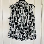 Blue Diamond Geometric Patterns Sleeveless Top Button Front size XL NWOT Photo 1