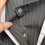 Dress Savvy Vintage Black Pinstripe Blazer with White Floral Detail Size 10P Photo 7