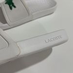 Lacoste White Slides with Green Logo Photo 2