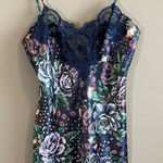 Victoria's Secret ✨ Vintage Gold Label Victoria’s Secret Blue Lace Floral Satin Slip Small Photo 0