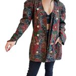 Vintage Long Line Blazer Puff Sleeve Floral By Gina Danova Size 10 Size L Photo 1