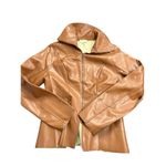 JODIFL  size small faux camel color leather jacket -very stylish!! nwt Photo 6