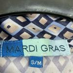 Mardi Gras Vintage Blue Diamond Patterned Collared Baby Tee Photo 2