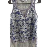 Diane Von Furstenberg  Women’s 2 Laci River Batik Sequin Tank Hi Low Purple White Photo 0