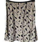 Ann Taylor Y2K Low Rise XS Black Asian Print A-Line Knee Length Skirt Lyocell Photo 0