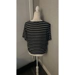 fab'rik  Black/White Sheer Striped Top S Nautical Preppy Costal Boho Classic Photo 1