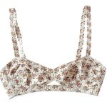 Tory Burch NWOT Floral Dandelion Peekaboo Bralette Bra Top Designer Beach Boho Photo 2