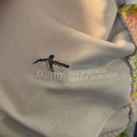 Aerie  Printed Ruched Bandeau Bikini Top Floral Beige Yellow Orange XXL Photo 2