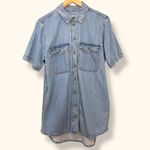 Universal Threads Universal Thread Women's Short Sleeve Shirtdress NWT FLAWS Light Wash  Sz Medium Photo 2