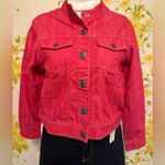 High Sierra Collarless Denim jacket in faded red size M Photo 5