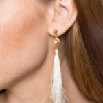 Uncommon James  NWT Gold and Cream Tassel Earrings Photo 1