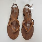 MNG Women's Sandals 36 Brown Leather Barefoot Ankle‎ Strap Slip Photo 6