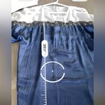 Silk caftan dress size Large navy and lace Blue Photo 4