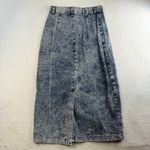 Vtg 90s Sz 12 28” Midi Denim Skirt Button Front Acid Wash Grunge Streetwear USA Blue Photo 8