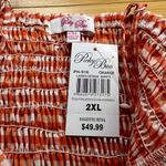 Picky Boo orange Gingham adjustable strap women shirt W/Belt MSRP $50|Size:2XL Size 2X Photo 10