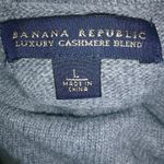 Banana Republic L Luxury Cashmere Blend Ribbed Pullover Turtleneck Sweater Gray Photo 7