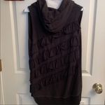 Juicy Couture  zip up hooded vest cardigan black ruffled large Photo 2