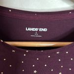 Lands' End Lands’ End plum cotton blend long sleeve t-shirt golden scattered stars size L Photo 6