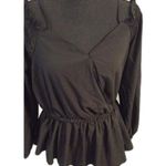 Zenobia Plus size 2XL SOFT black off shoulders romantic smock neckline shirt top Photo 0