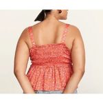 J. crew smocked featherweight satin tank top in coral meadow floral blouse Mediu Pink Size M Photo 3