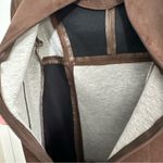 Women’s Brown mix suede and faux leather mini dress in size small Photo 8