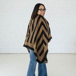 Anthropologie  Silence + Noise Black and Brown Knit Poncho Photo 4