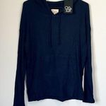 Chaser NWT  Navy Lightweight Waffle Knit Pullover Hoodie - S Photo 0