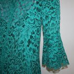ZARA green lace flower Pattern lined dress XS Photo 10