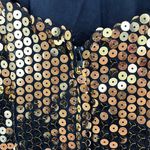 Vintage Nadine Size 9 Gold Sequin Formal Halter Neck Backless Dress Photo 9