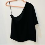 fab'rik  black one shoulder short sleeve blouse sz small Photo 2