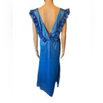 Val Mode Vintage 70s Blue Lace Ruffle Sultry Lingerie Intimates Maxi Slip Dress Size undefined Photo 4