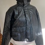 All In Motion  Shiny Black Puffer cropped  Jacket size M Photo 4