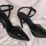 Forever 21 Women’s Black Pointed Toe Pump Open Heel Translucent Size 7.5 Photo 2