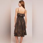 Anthropologie  Amadi Alloy Ruffled Metallic Mini Dress Bronze Size LP NWT Photo 1