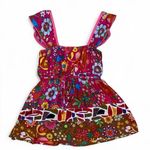 Derek Heart Y2k deadstock pink floral print babydoll top with button details and tie back Photo 5