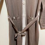 CAbi Size M Genteel Long Duster Cardigan Sweater Brown Button Front Belted Photo 8